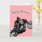 Carte d'anniversaire de motard (Fleur jaune)