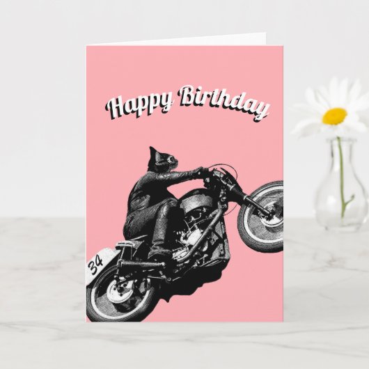 Carte d'anniversaire de motard (Petite plante)