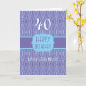 Carte d'anniversaire de motif de losange violet po (Fleur jaune)