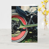 Carte d'anniversaire de moto Bobber Harley (Fleur jaune)