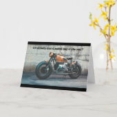 Carte d'anniversaire de moto classique (Fleur jaune)
