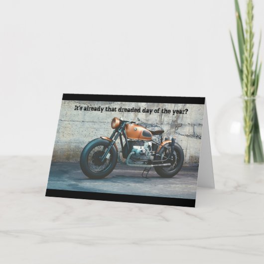 Carte d'anniversaire de moto classique (Devant)