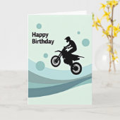 Carte d'anniversaire de moto de saut d'aventure (Fleur jaune)