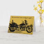 Carte d'anniversaire de moto de style vintage (Fleur jaune)