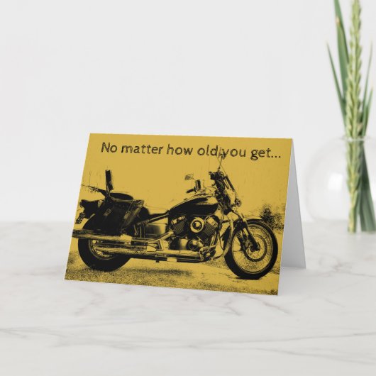Carte d'anniversaire de moto de style vintage (Devant)