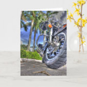 Carte d'anniversaire de moto tropicale (Fleur jaune)