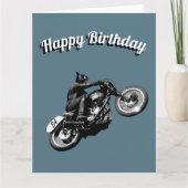 Carte d'anniversaire de motocycliste (Devant)