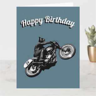 Carte d'anniversaire de motocycliste