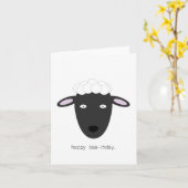 Carte d'anniversaire de mouton (Fleur jaune)