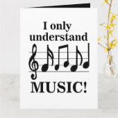 Carte d'anniversaire de musicien avec notes de mus (Fleur jaune)