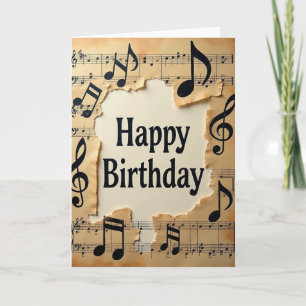 Carte d'anniversaire de musique vintage