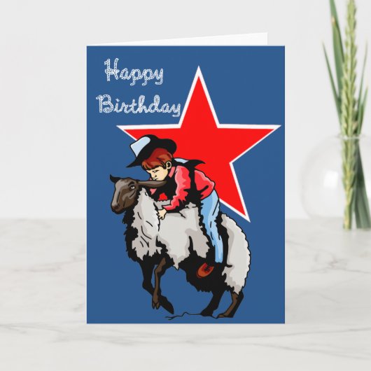 Carte d'anniversaire de Mutton Bustin (Devant)