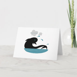 Carte d'anniversaire de natation de dauphin