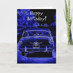 Carte d'anniversaire de Neon Voiture classique