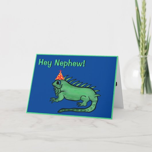 Carte d'anniversaire de Nephew - Cute Iguana (Devant)