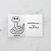 Carte d'anniversaire de Nephew - Funky Snake (Intérieur)