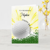 Carte d'anniversaire de Nephew Golfer (Fleur jaune)
