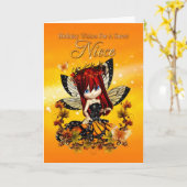 carte d'anniversaire de nièce - fée de couleur (Fleur jaune)