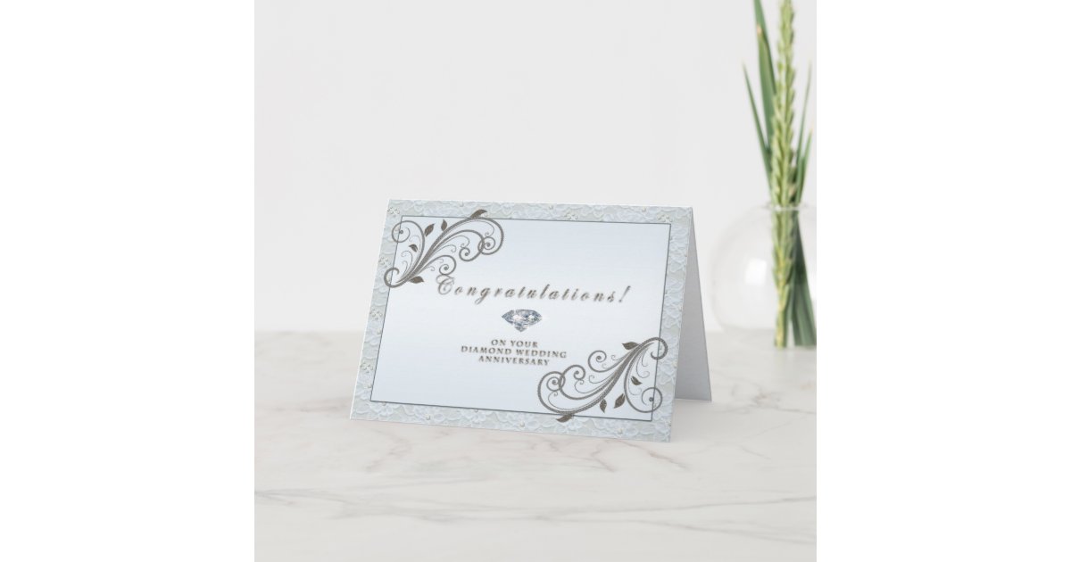 Carte d'anniversaire de noces de diamant Zazzle.be Carte d'anniversaire de noces de diamant Zazzle.be