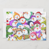 Carte d'anniversaire de Noël avec Happy Snowmans P (Dos)