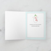 Carte d'Anniversaire de Noël du Chou Snowman (Intérieur)