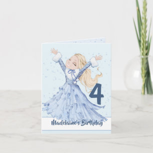 Carte d'anniversaire de Noël pour princesse d'hive
