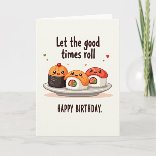 Carte d'anniversaire de nourriture joyeuse (Devant)