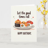 Carte d'anniversaire de nourriture joyeuse (Fleur jaune)