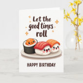 Carte d'anniversaire de nourriture mignonne (Fleur jaune)