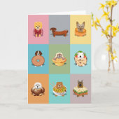 Carte d'anniversaire de nourriture pour chien (Fleur jaune)