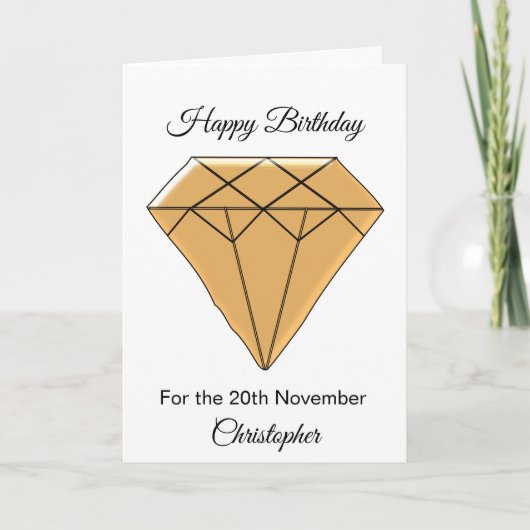 Carte d'anniversaire de novembre - Topaz (Devant)