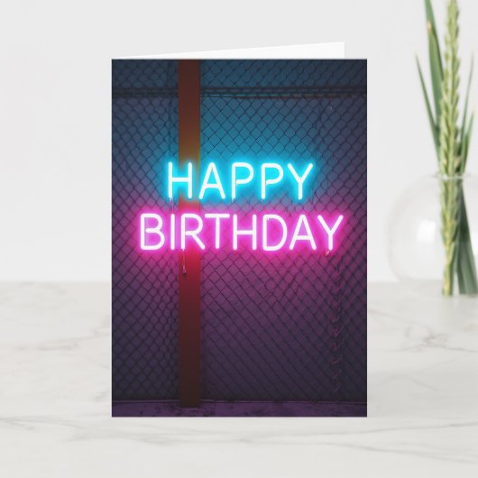 Carte d'anniversaire de nuit urbaine (Devant)