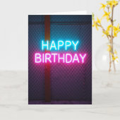 Carte d'anniversaire de nuit urbaine (Fleur jaune)