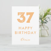 Carte d'anniversaire de numéro personnalisé (Debout devant)
