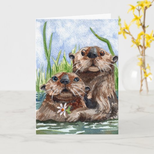Carte d'anniversaire de Otter (Fleur jaune)