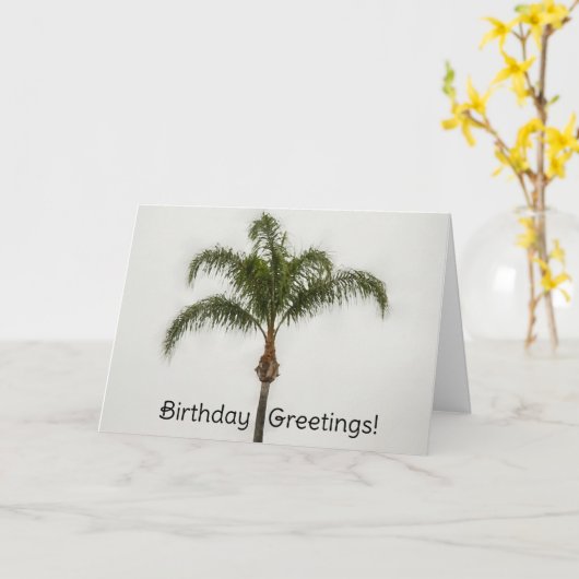 Carte d'anniversaire de Palm Tree (Fleur jaune)