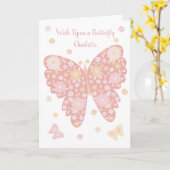 Carte d'Anniversaire de Papillon (Fleur jaune)