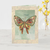 Carte d'anniversaire de papillon (Fleur jaune)