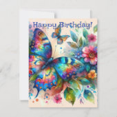 Carte d'anniversaire de papillon d'aquarelle (Devant)
