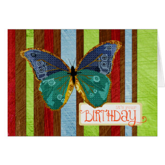 Carte d'anniversaire de papillon de Boho