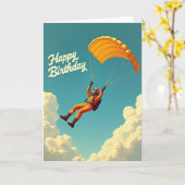 Carte d'anniversaire de parachutisme (Fleur jaune)