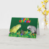 Carte d'anniversaire de Parrot (Fleur jaune)
