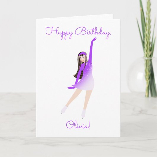 Carte d'anniversaire de patineur (Devant)