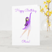 Carte d'anniversaire de patineur (Fleur jaune)