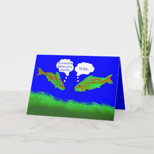 Carte d'anniversaire de pêche amusante