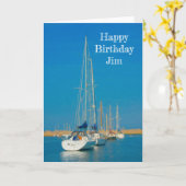 Carte d'anniversaire de peinture de yachts à la qu (Fleur jaune)
