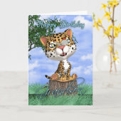 Carte d'anniversaire de petit-fils avec Jaguar (Fleur jaune)