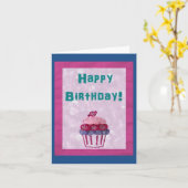 Carte d'anniversaire de petit gâteau (Fleur jaune)