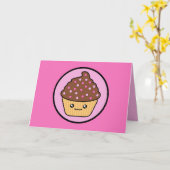 Carte d'anniversaire de petit gâteau de chocolat (Fleur jaune)