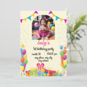 carte d'anniversaire de petite fille (Debout devant)